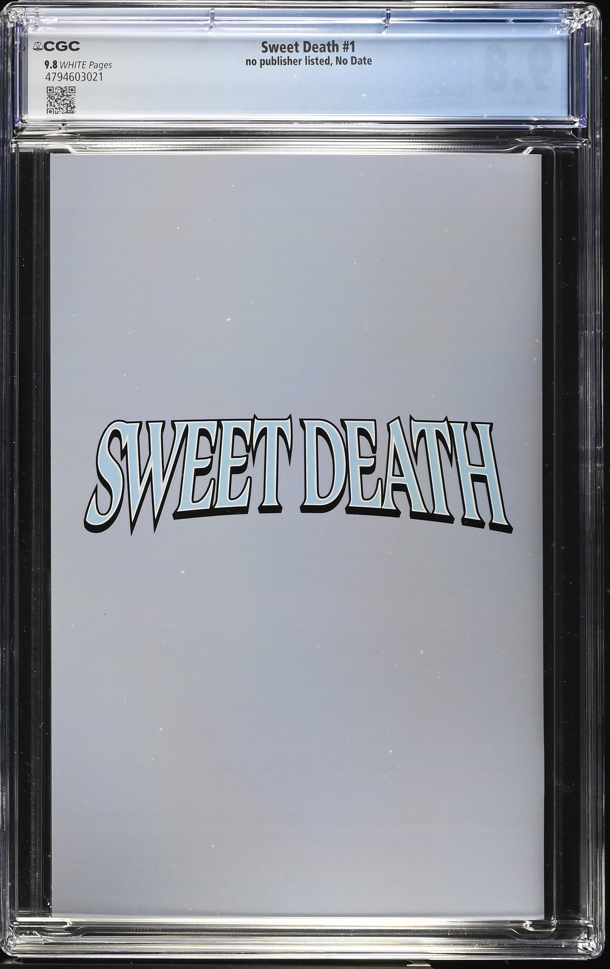 Sweet Death #1 Simone Ragazzoni Cover A CGC 9.8 Kickstarter - back