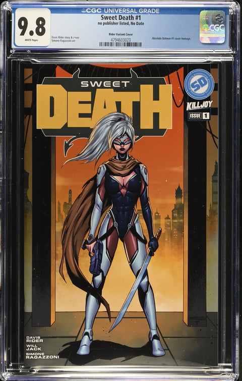 Sweet Death #1 Davis Rider Absolute Batman #1 Homage CGC 9.8 Kickstarter