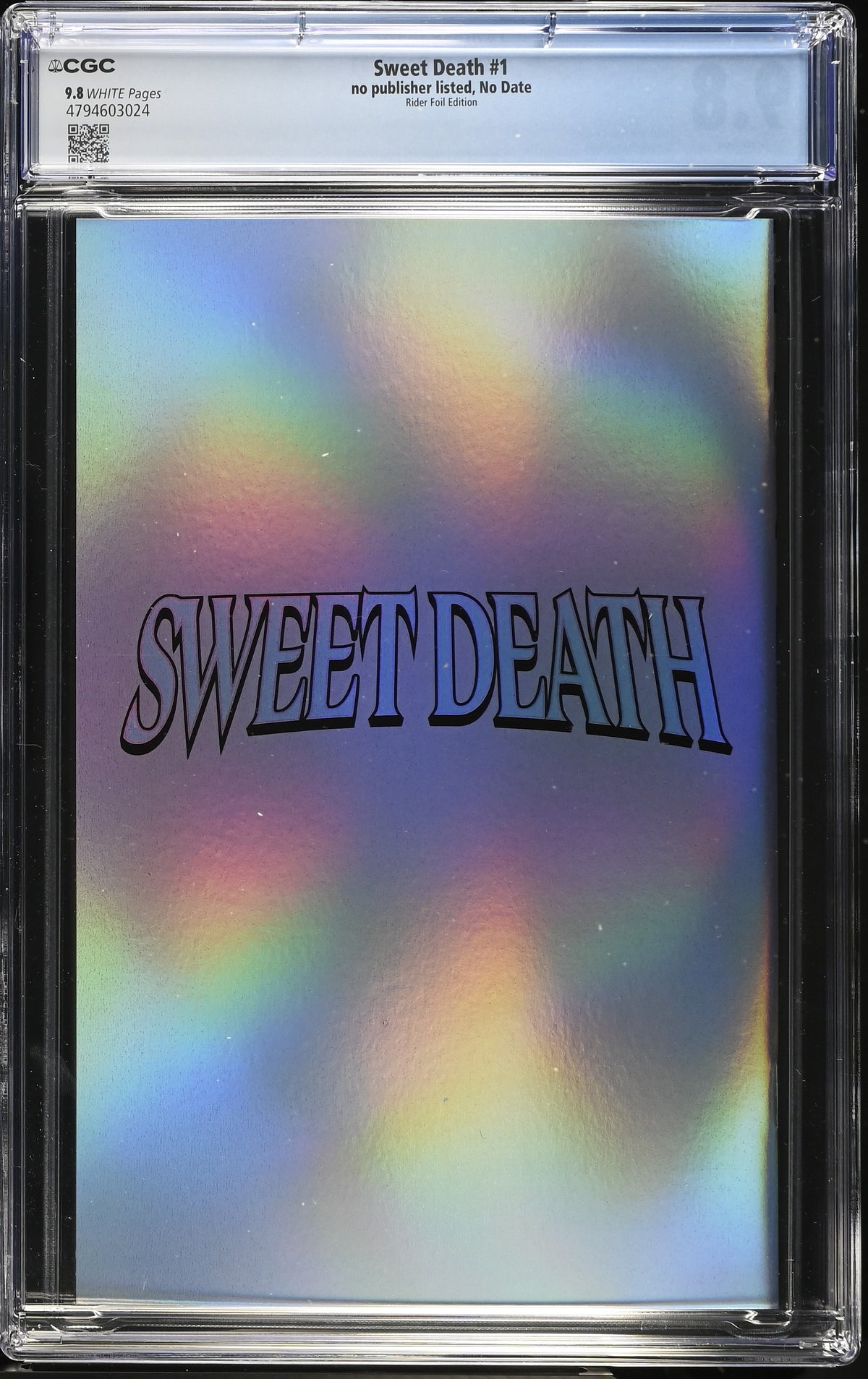 Sweet Death #1 Davis Rider Absolute Batman Homage FOIL CGC 9.8 Kickstarter - back
